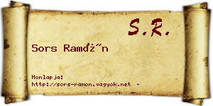 Sors Ramón névjegykártya